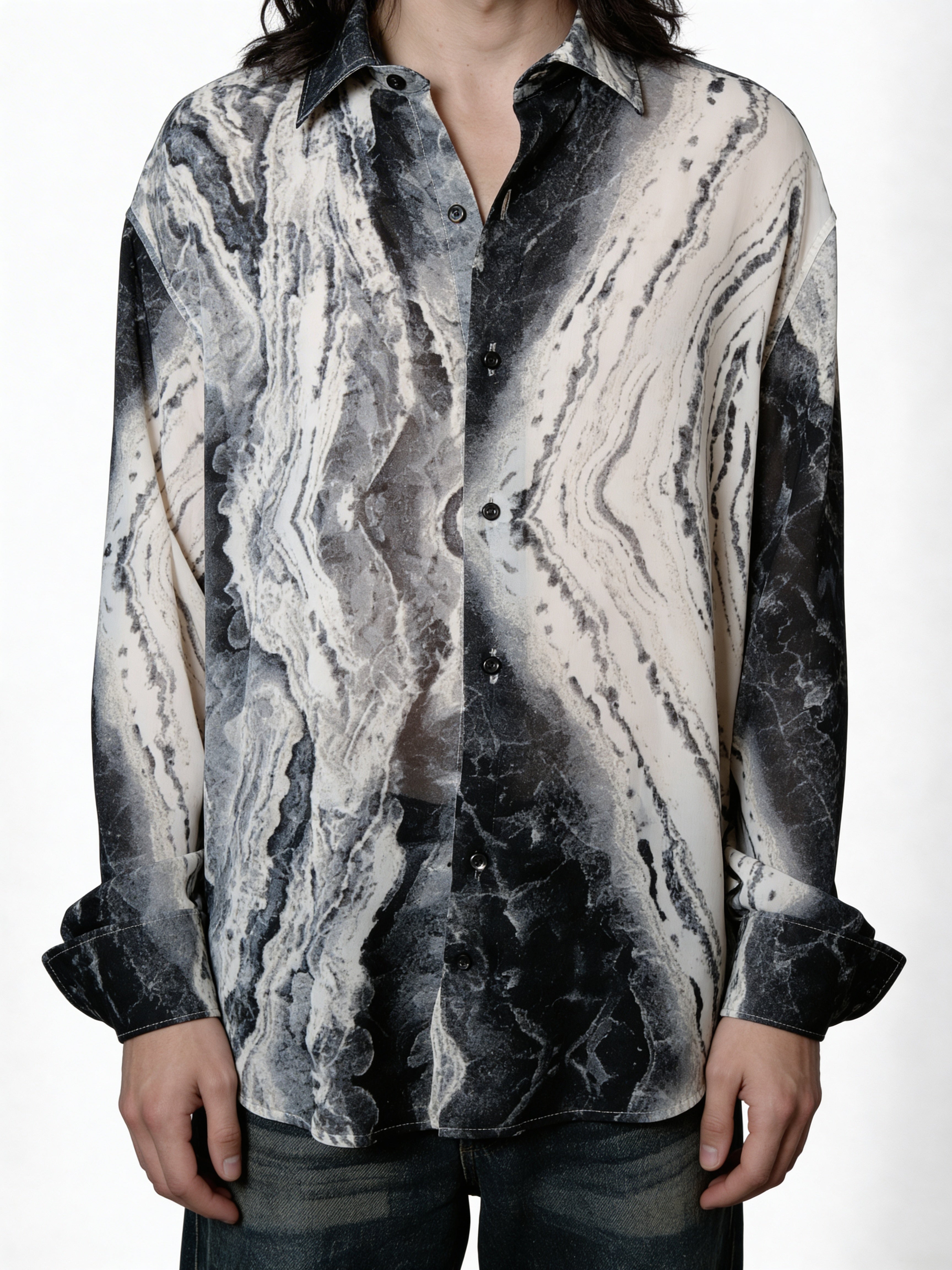 Midnight Marble — Viscose Shirt