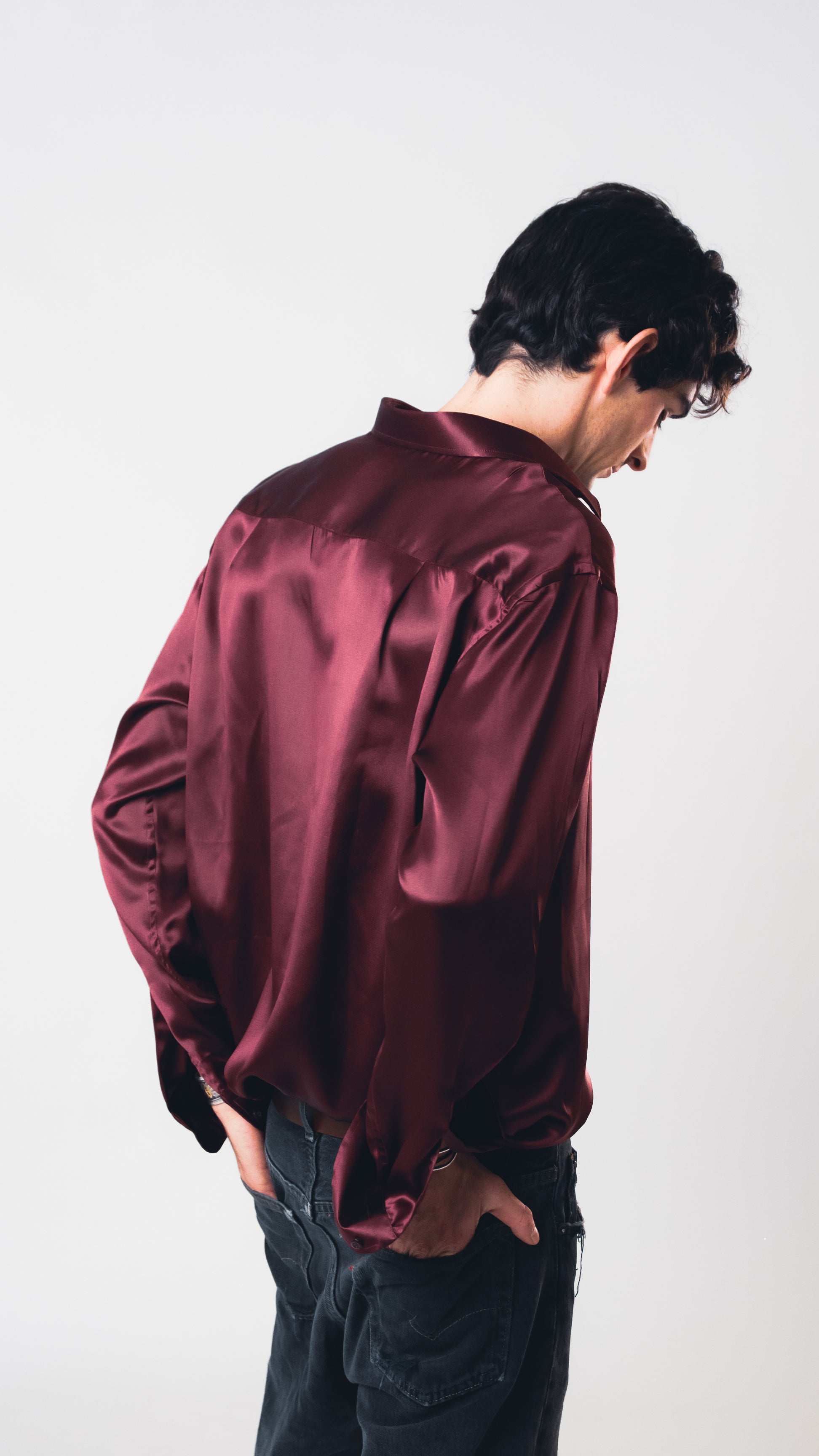 Burgundy Lucid Silk Shirt