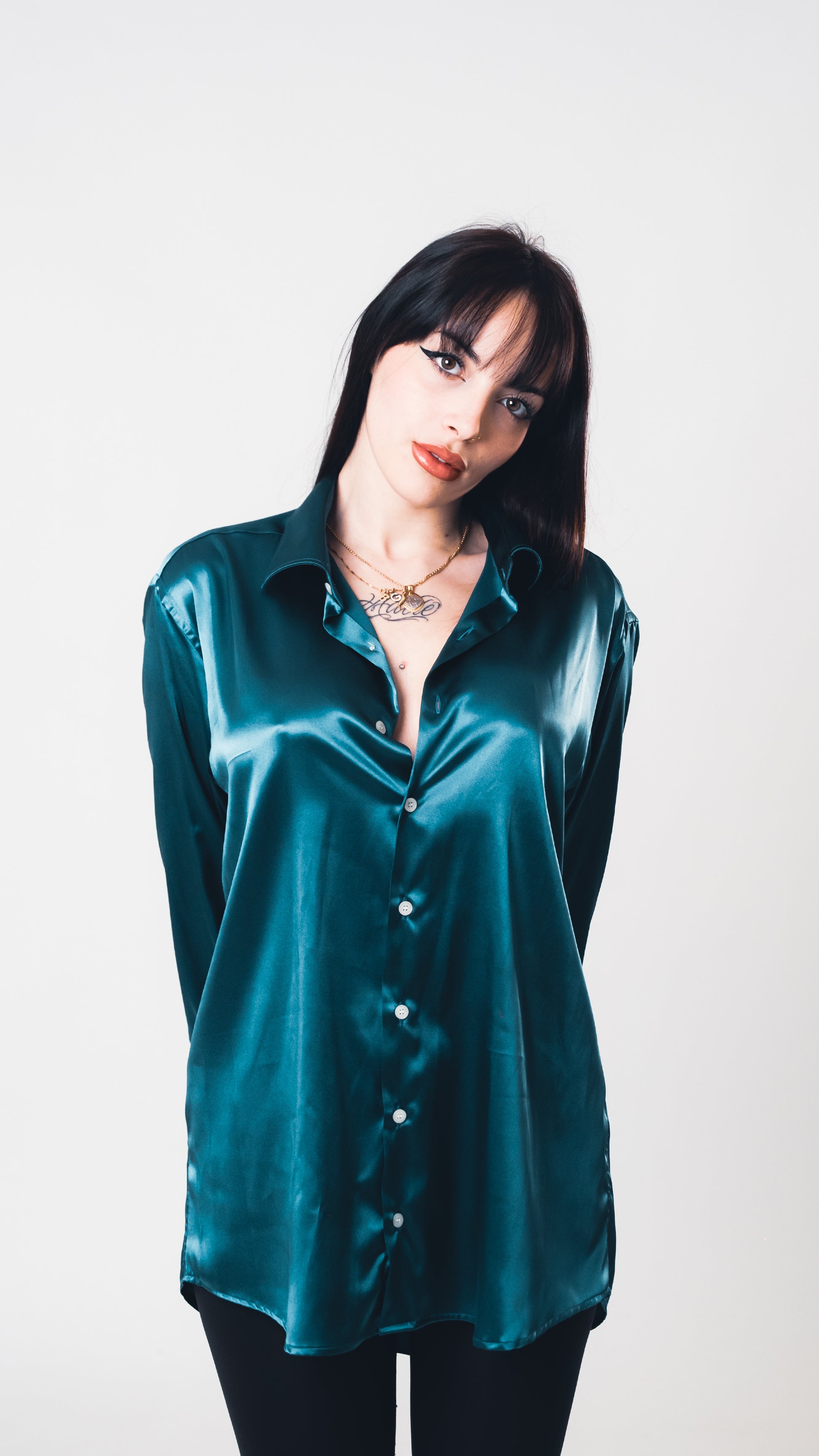 Blue Teal Lucid Silk Shirt
