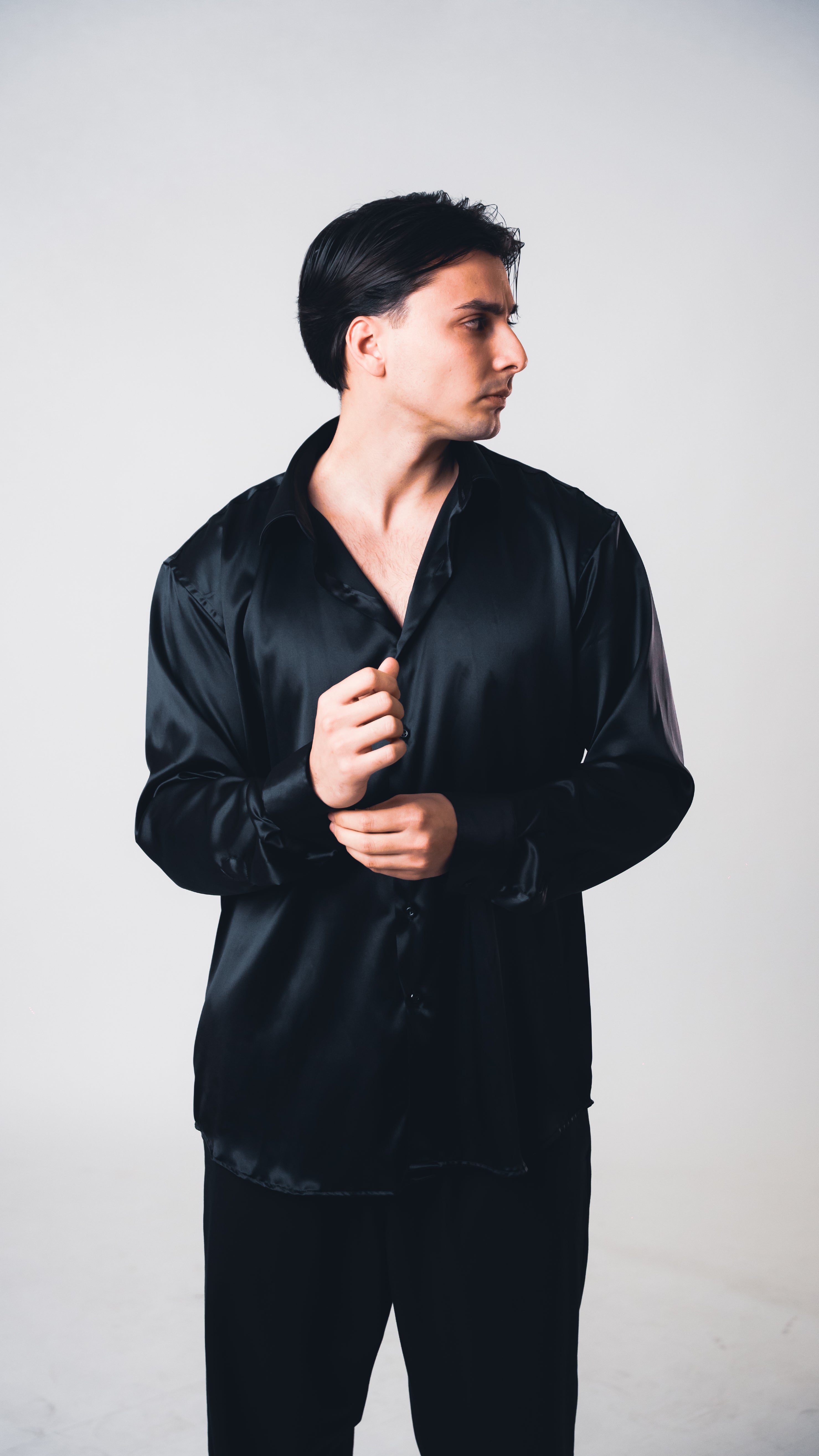 Black Lucid Silk Shirt