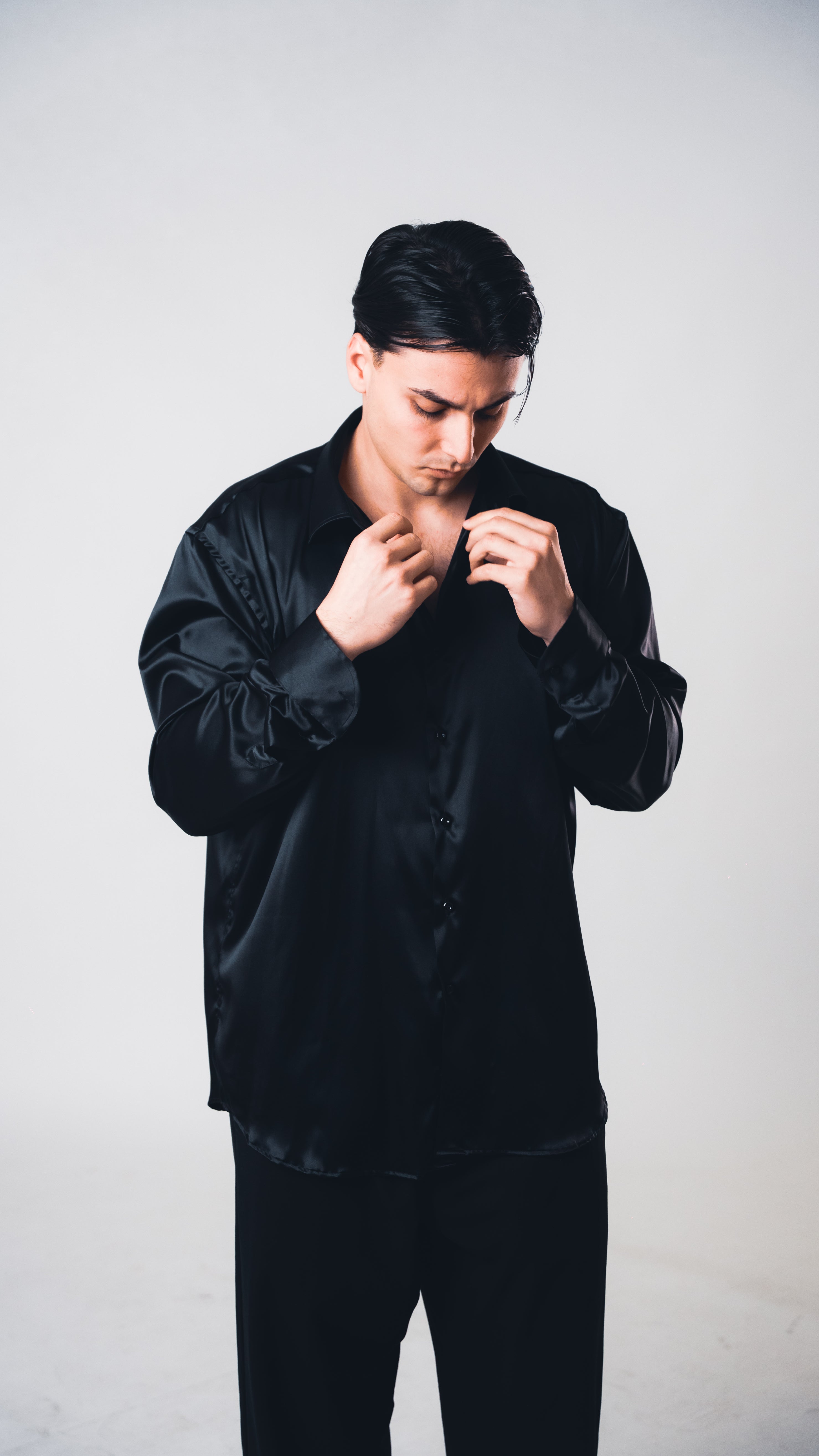 Black Lucid Silk Shirt