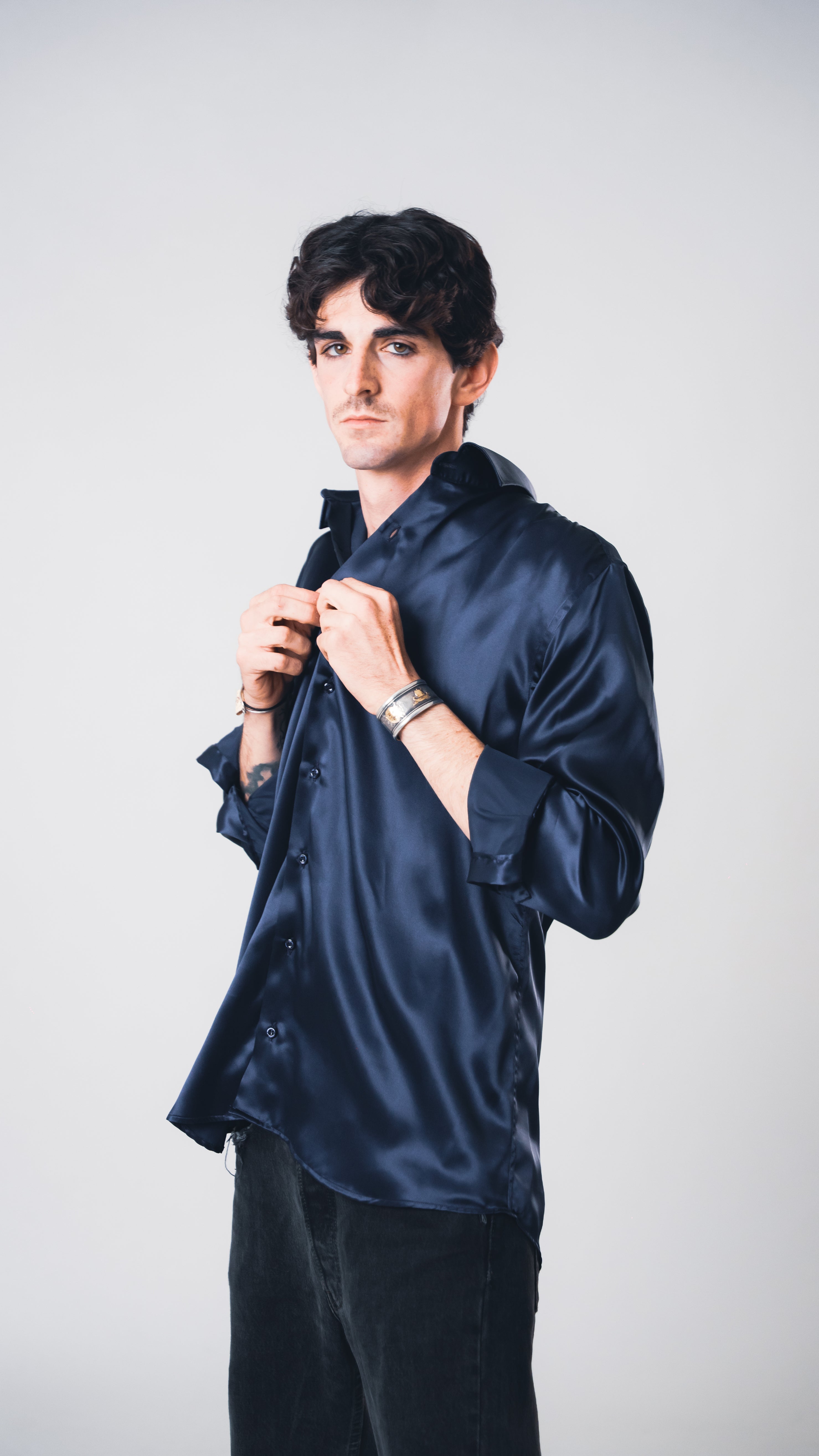 Midnight Blue Lucid Silk Shirt