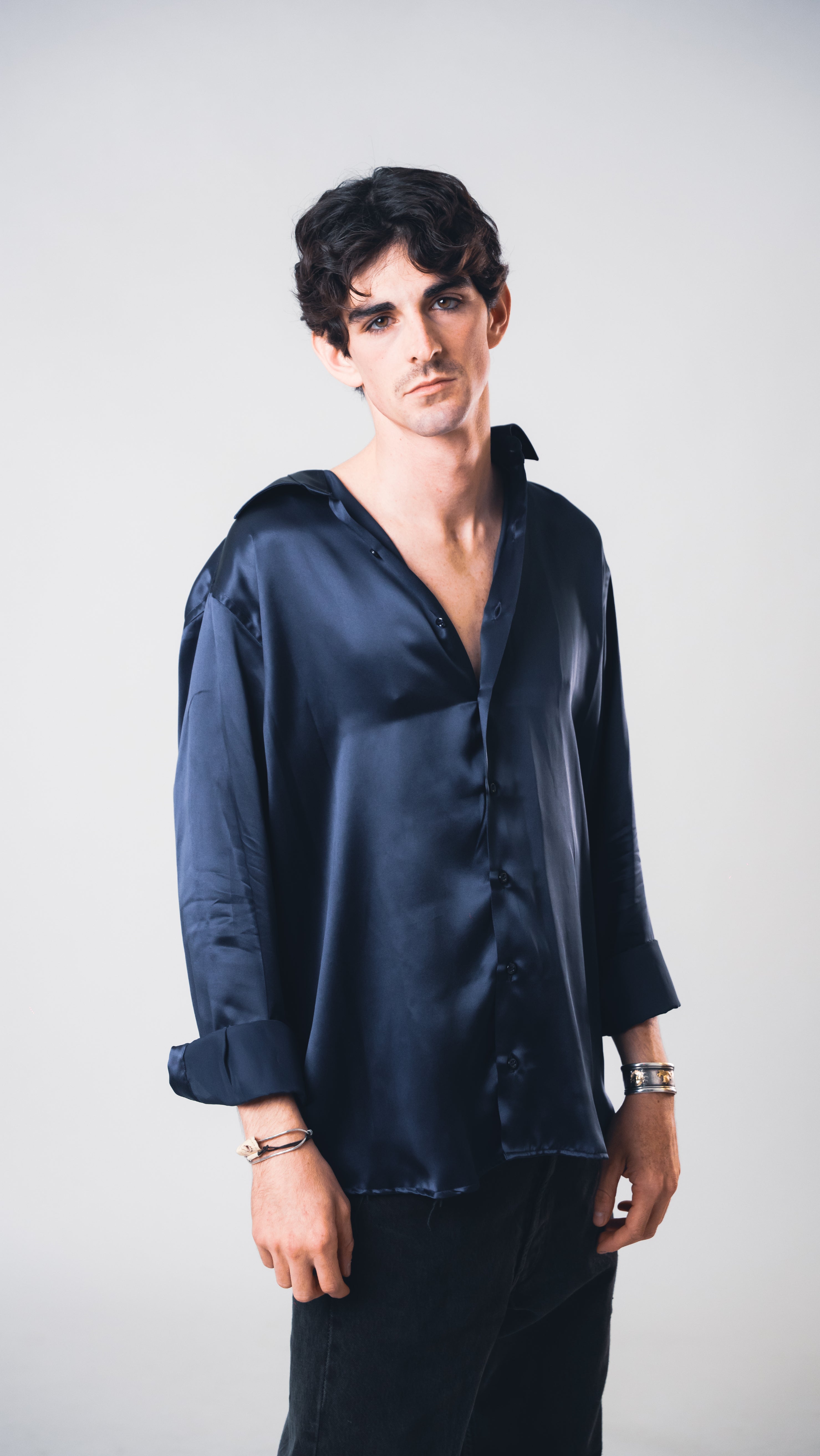 Midnight Blue Lucid Silk Shirt