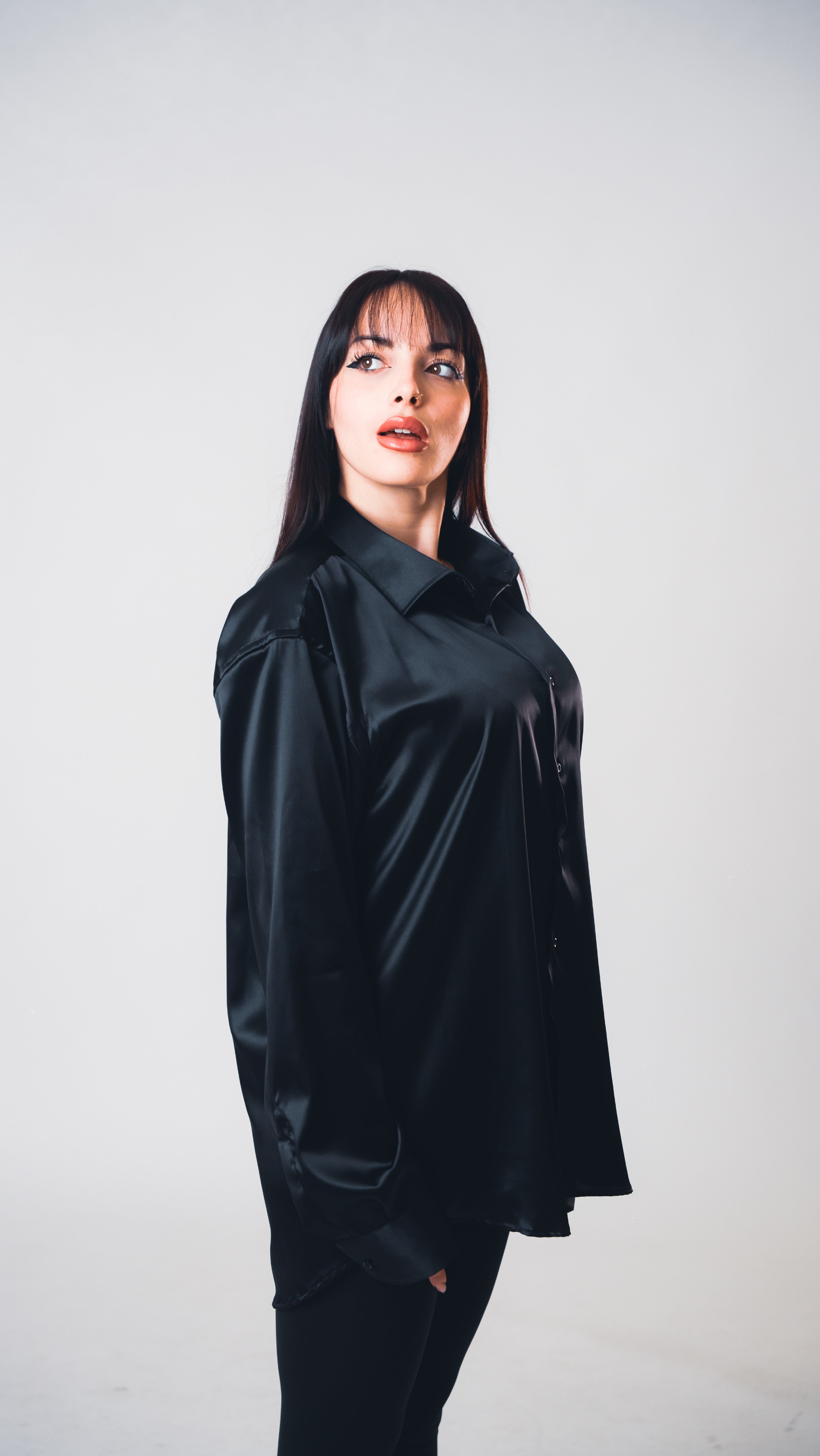 Black Lucid Silk Shirt