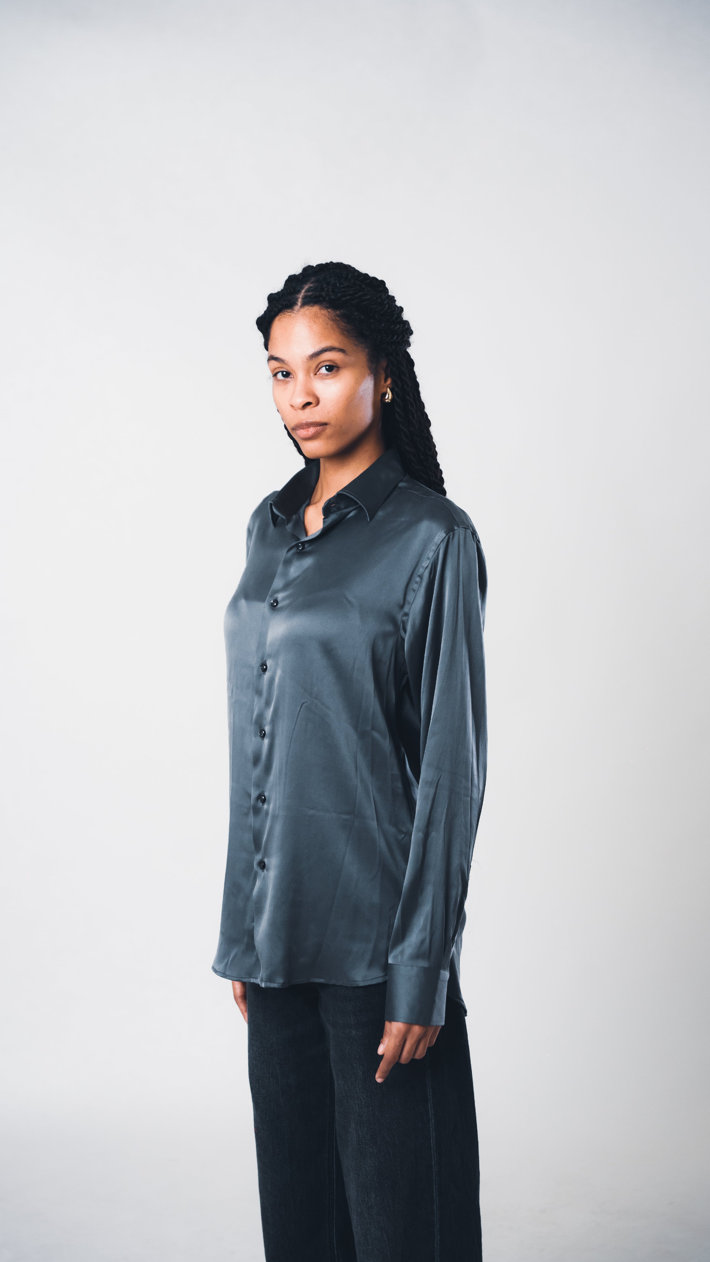 Grey Lucid Silk Shirt