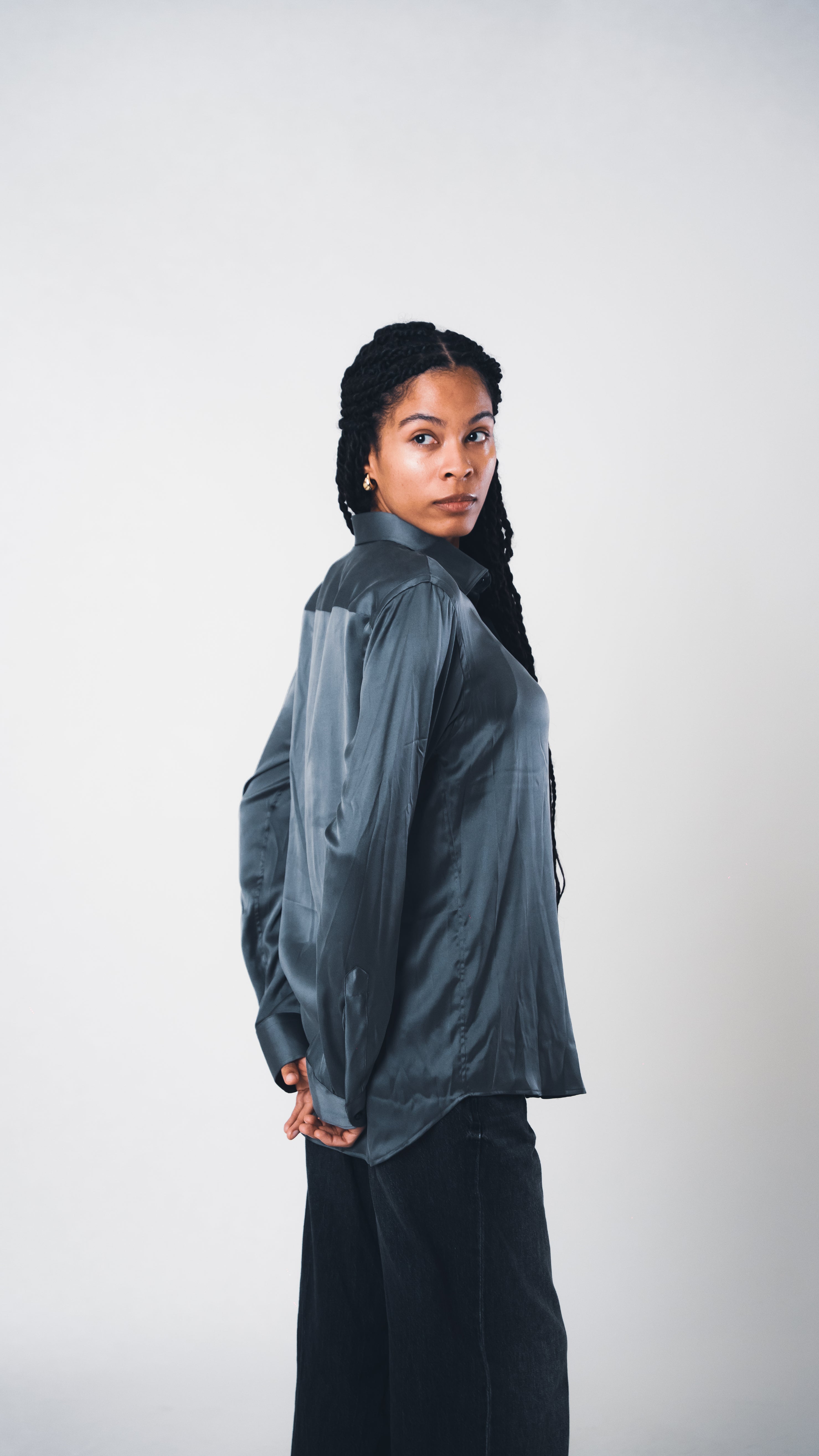 Grey Lucid Silk Shirt